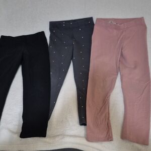 Set of 3 H&M Leggings - Black, Gray, and Pink - Size US 6X